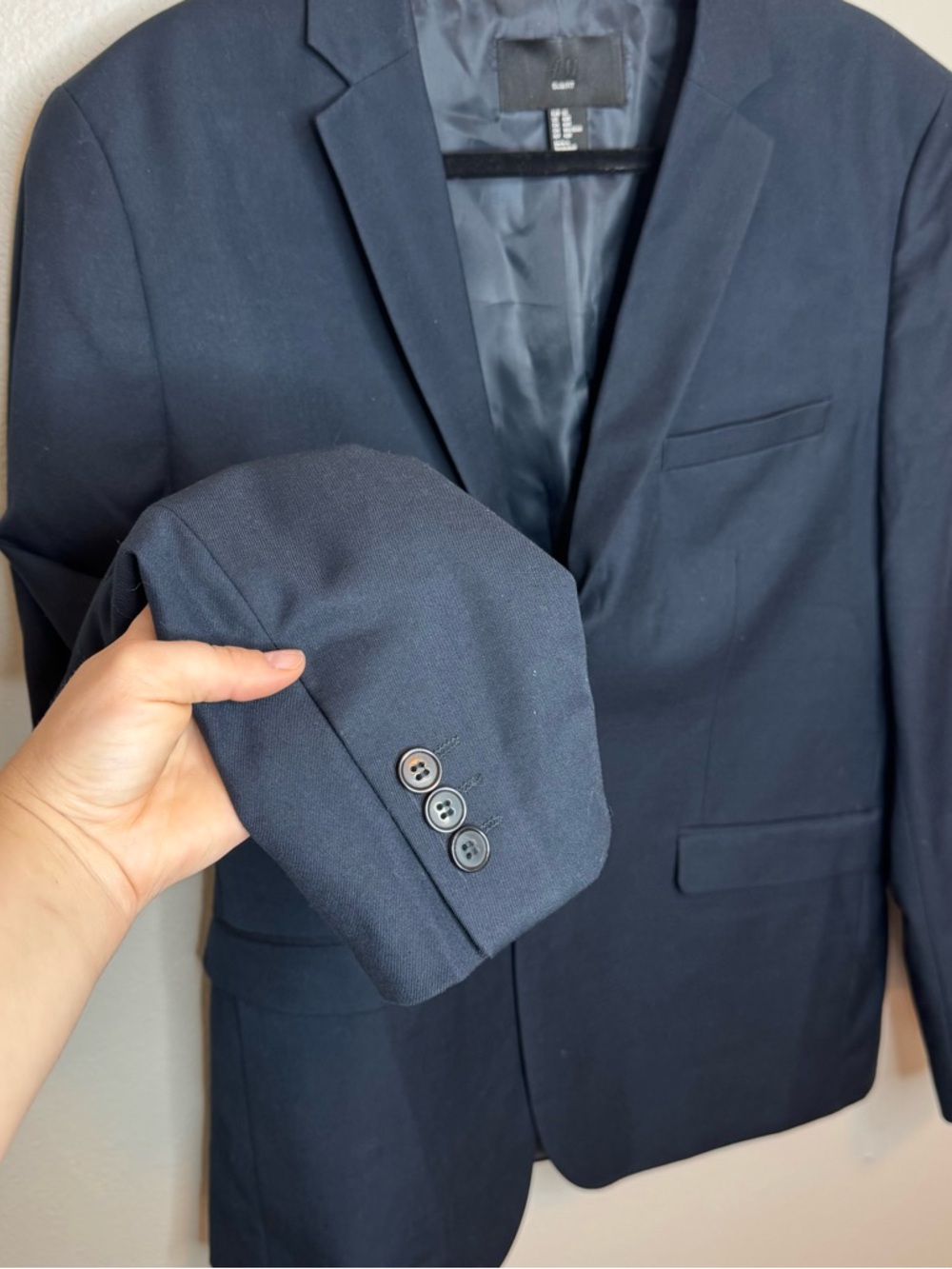 H&M Men’s Blazer Navy Slim Fit 42R - Picture 7 of 8